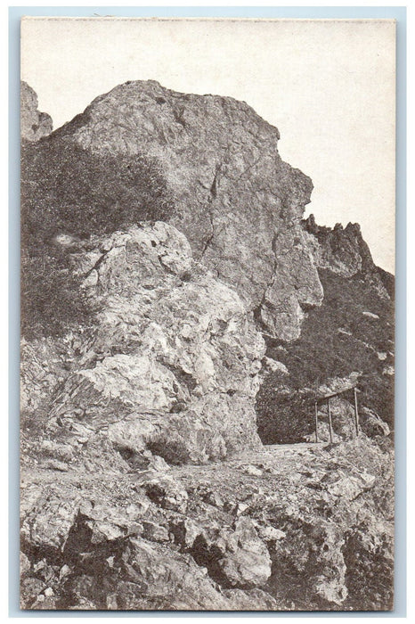 c1910's Mount Tamalpais Crookedest Railroad Rock Formation California Postcard