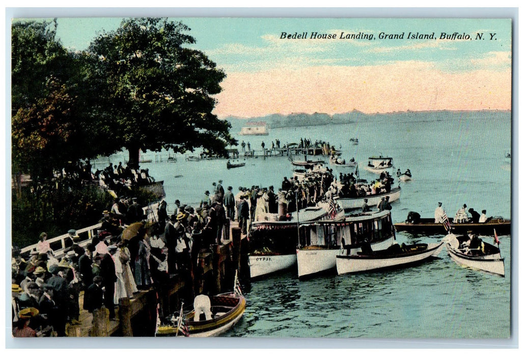 c1910 Bedell House Landing Grand Island River Boat Buffalo New York NY Postcard