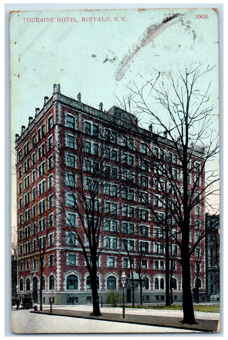 1909 Hotel Touraine Residential Transient Hotel Buffalo New York NY Postcard