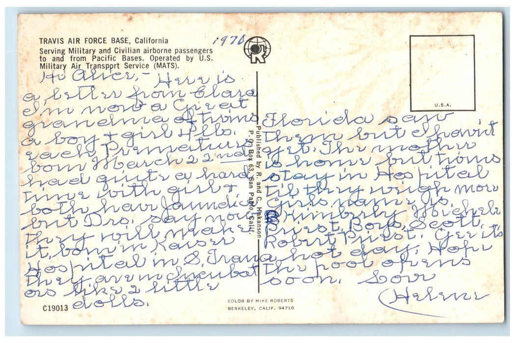 c1960's Greetings From Travis Air Force Base Dual View California CA Postcard