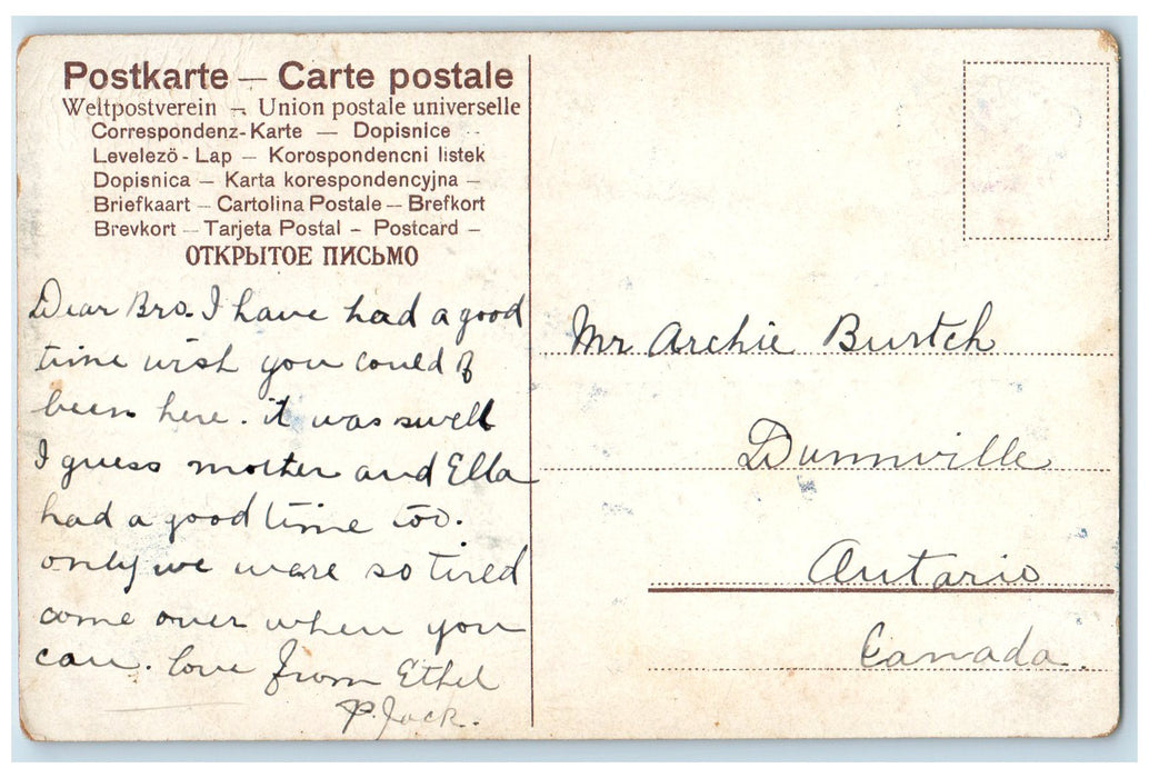 c1910's Greetings From Buffalo Shaking Hands New York NY Unposted Postcard