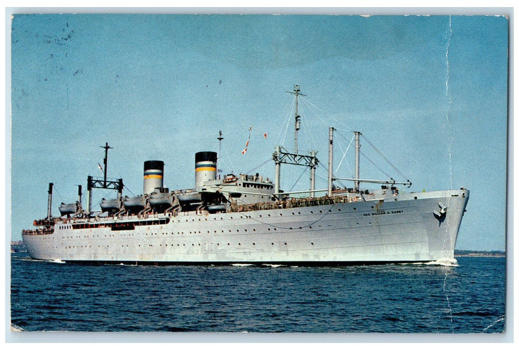 United States Naval Navy Commercial Ship General Wm. O. Darby T-AP 127 Postcard