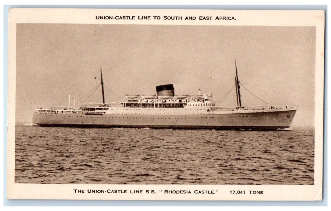 The Union-Castle Steamer Ship S.S. Rhodesia Castle South & East Africa Postcard