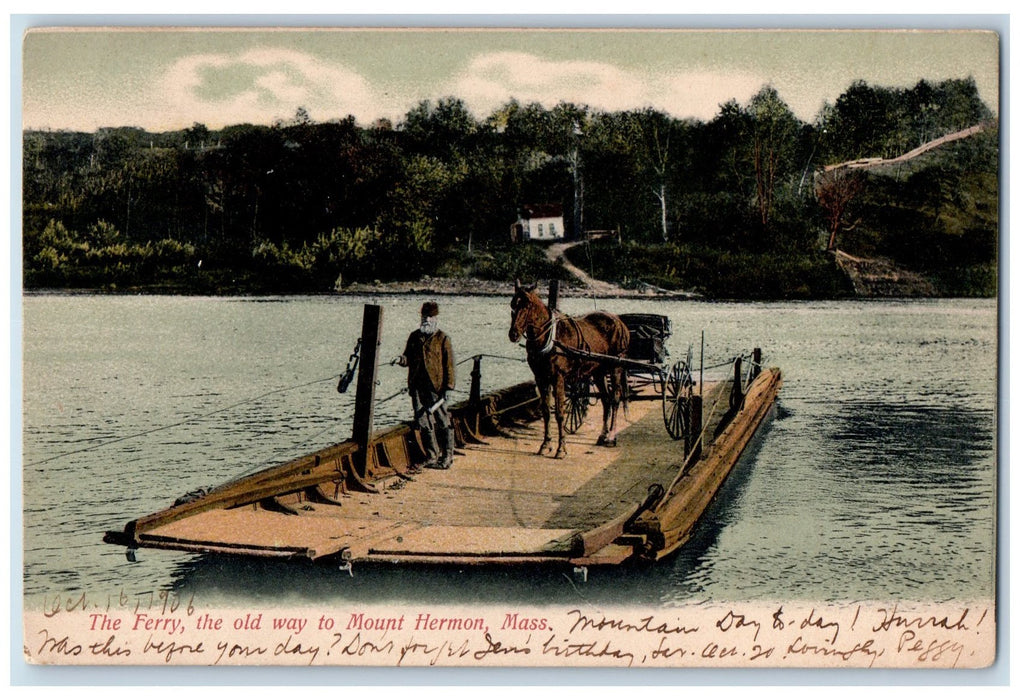 1906 The Ferry The Old Way To Mount Hermon Massachusetts MA Antique Postcard