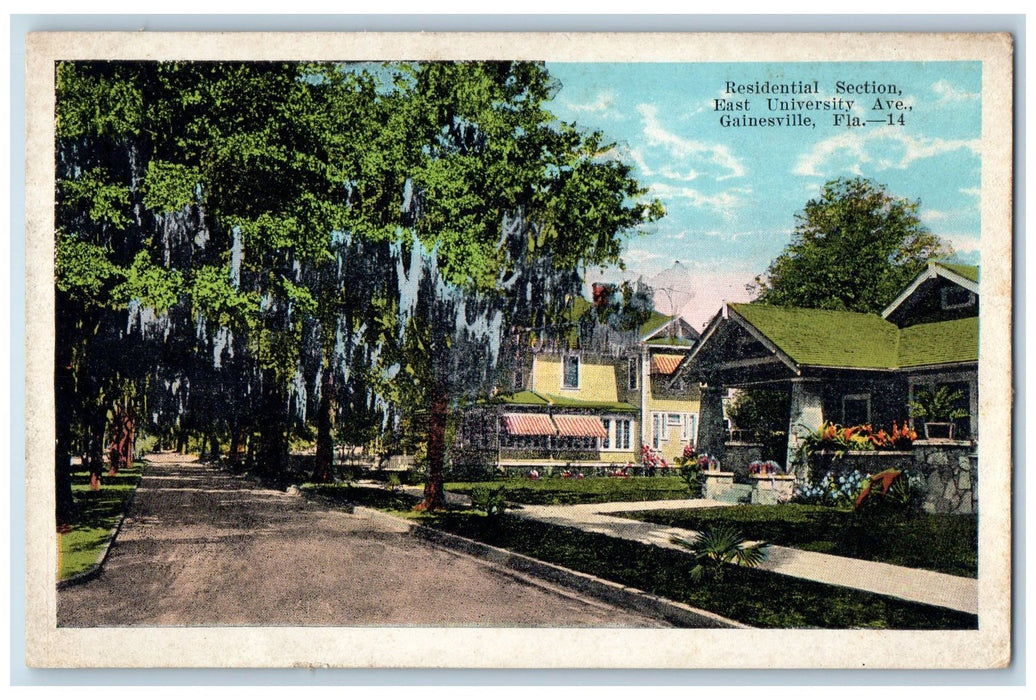 c1910's Residential Section East University Gainesville Florida FL Postcard