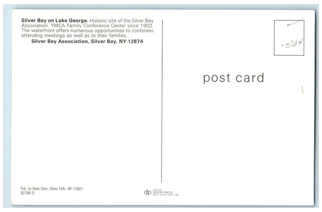 c1950's Silver Bay On Lake George Dock Boat Boating Silver Bay New York Postcard
