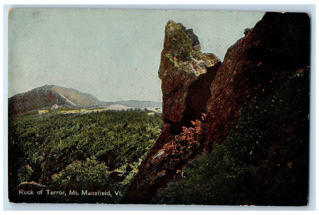 c1950's Rock Of Terror Mt. Mansfield Rocks Mountain View Vermont VT Postcard