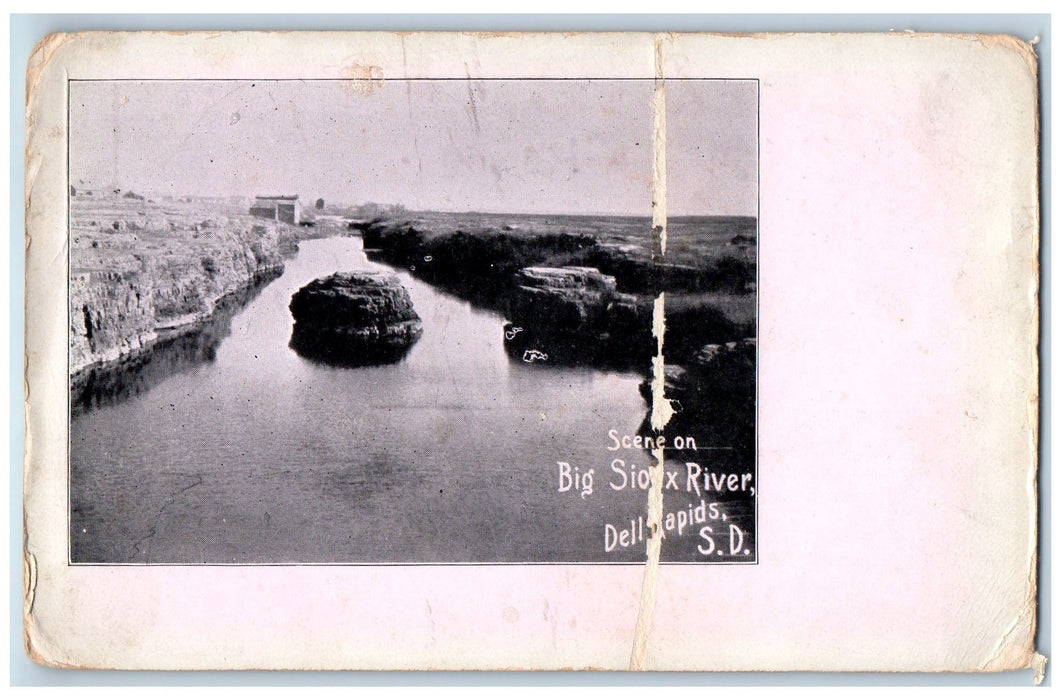 c1905 Scene On Big Sioux River Dell Rapids South Dakota SD Antique Postcard