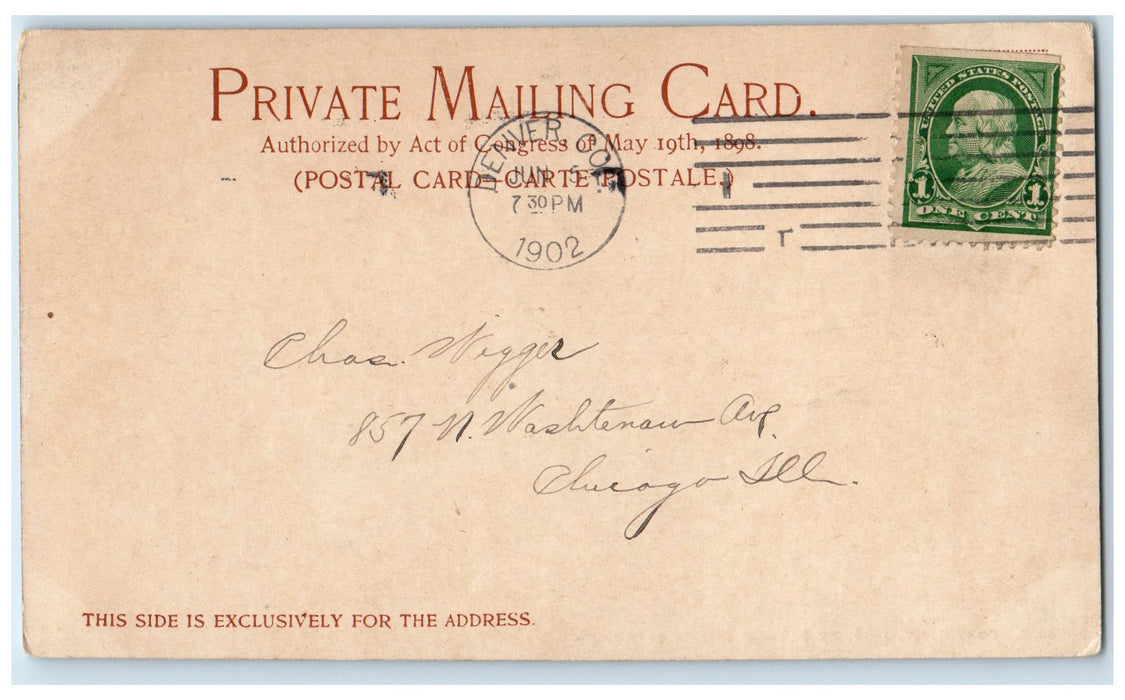 1902 View Of Georgetown Loop Denver Colorado CO, Train Railroad Scene Postcard