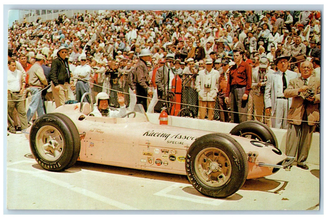 Johnny Thompson 500 Mile Car Race Indianapolis Indiana IN Vintage Postcard