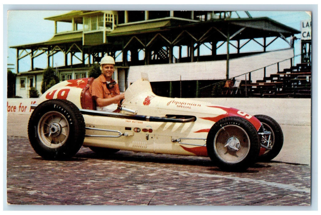 Champion Troy Ruttman 500 Mile automobile Race Trail Indianapolis IN Postcard