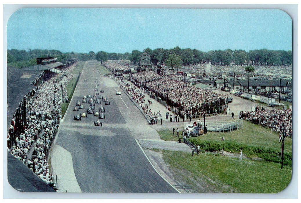 The Pace Car Scene 500 Mile Speedway Automobile Trail Indianapolis IN Postcard