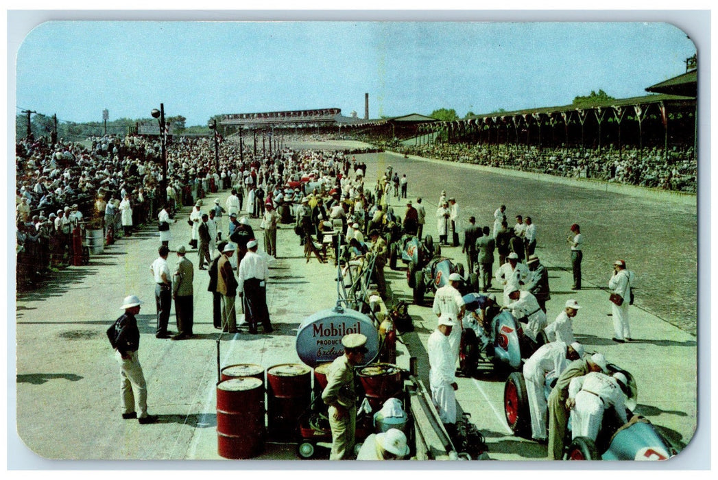 Check-up Engines Pit Area 500 Mile Speedway Trail Indianapolis IN Postcard
