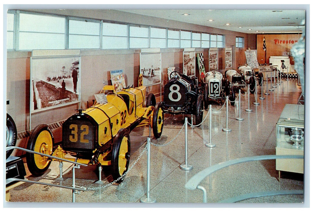 500 Mile Race Museum Famous Race Cars Scene Indianapolis Indiana IN Postcard