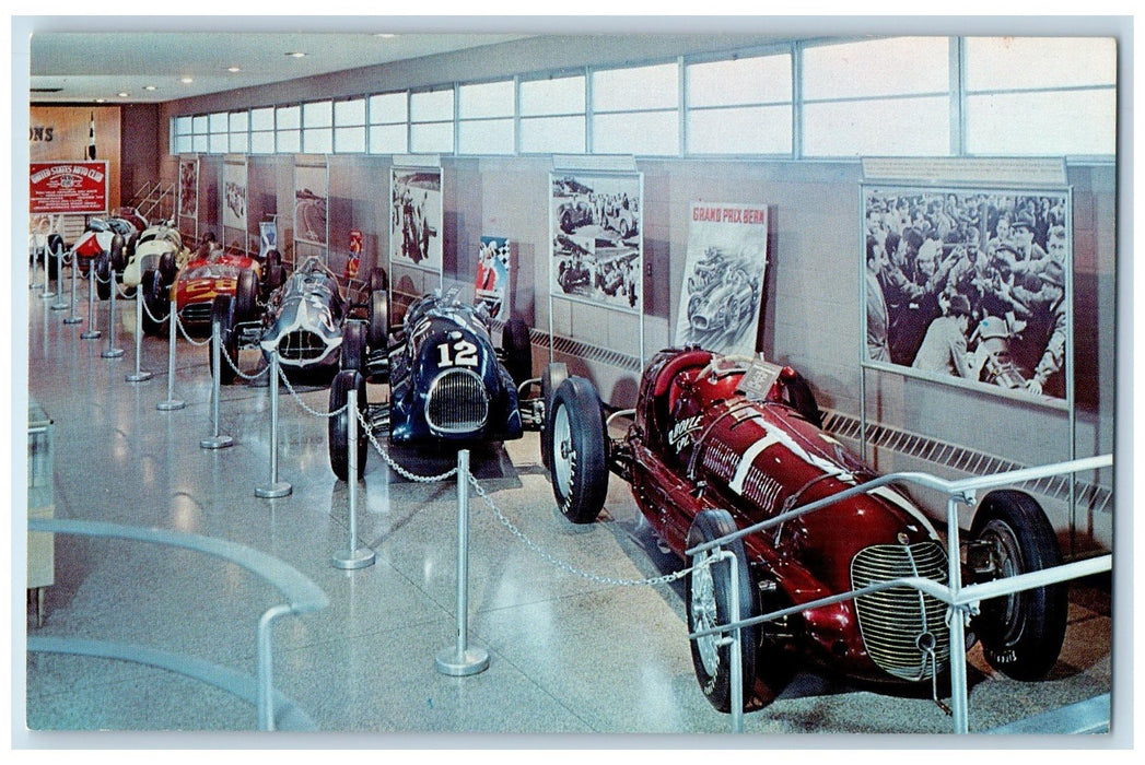 Italian Maserati Cars 500 Mile Race Museum Indianapolis IN Vintage Postcard