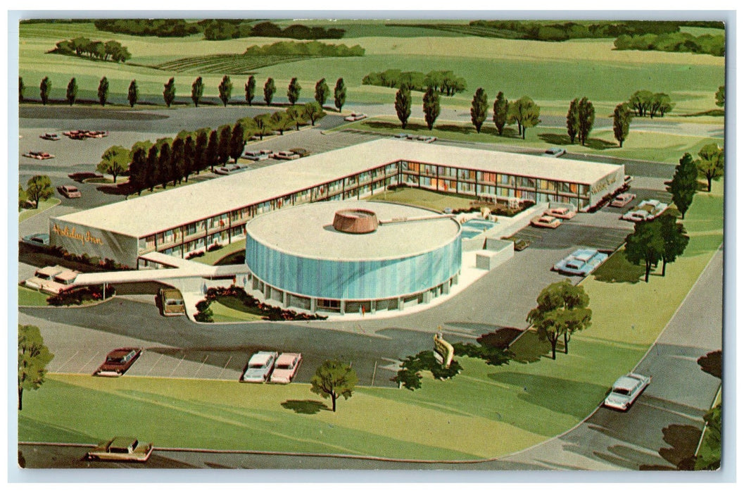 Bird's Eye View of Fabulous Holiday Inn Indianapolis Indiana IN Vintage Postcard