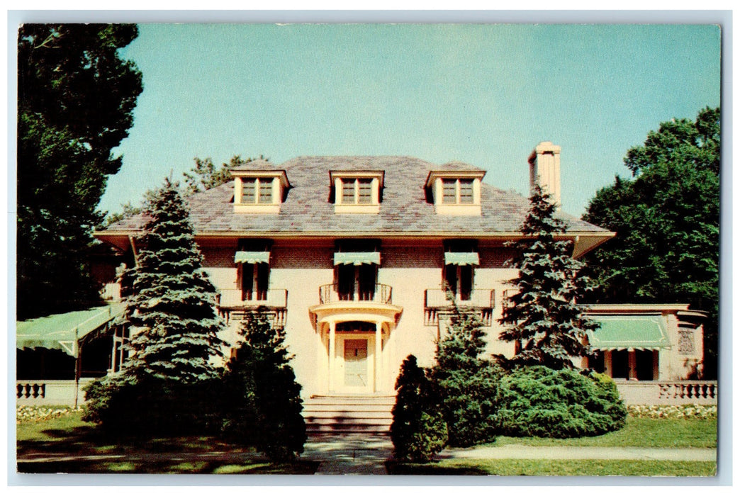 Governor's Mansion Residence Front View Indianapolis Indiana IN Vintage Postcard