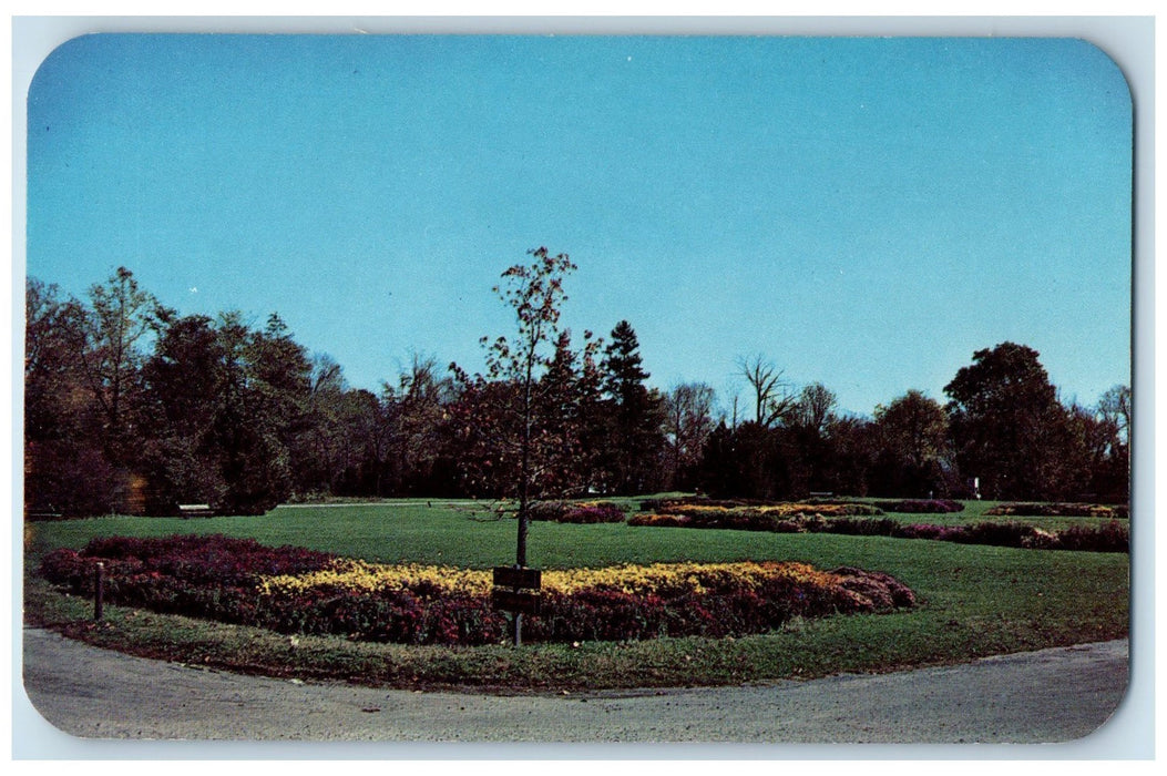 View Of Holliday Park Garden Indianapolis Indiana IN Vintage Unposted Postcard