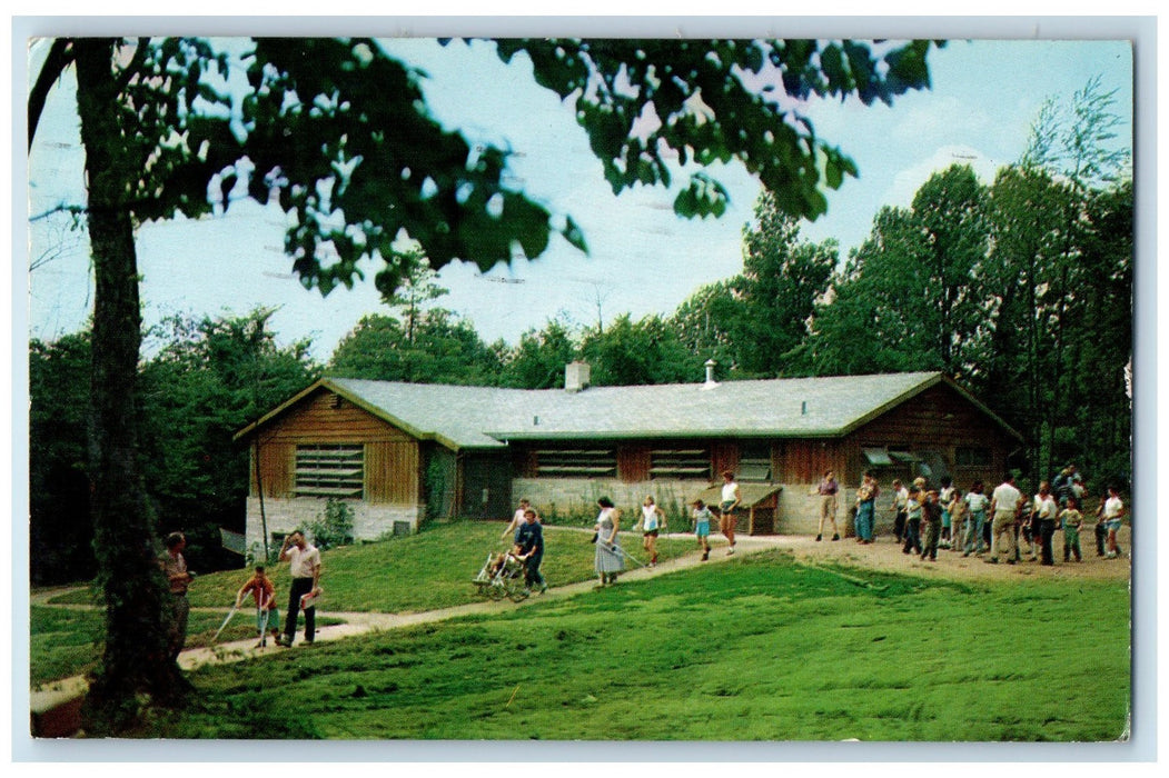 1957 Camp James Whitcomb Riley House Spencer Indiana IN Vintage Postcard