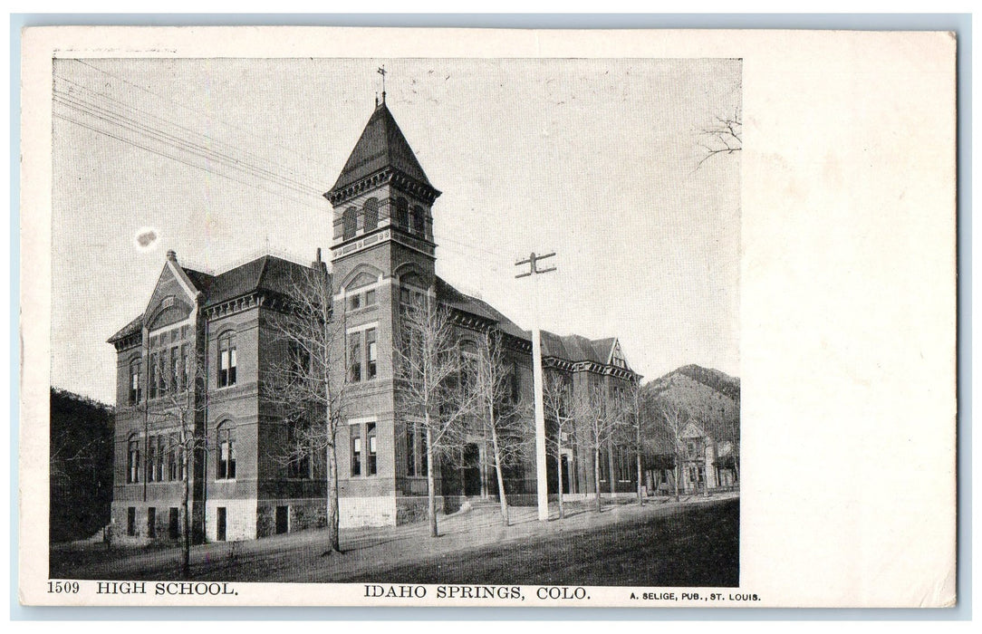 c1910's High School Building Idaho Springs Colorado CO Unposted Vintage Postcard