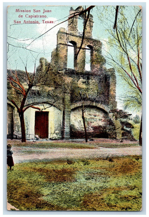 c1910's Mission San Juan De Capistrano San Antonio Texas TX Unposted Postcard