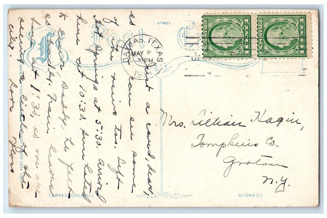 1918 Adolphus Hotel And Annex Building Dallas Texas TX Posted Vintage Postcard