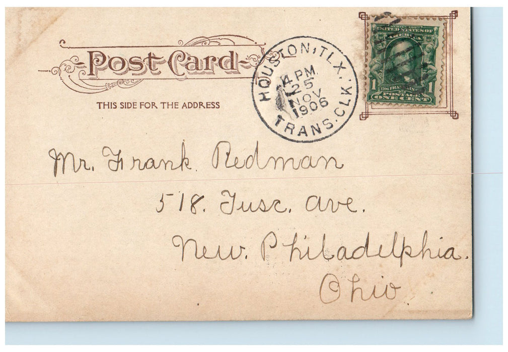 1906 Scene On Buffalo Bayon Boats At Houston Texas TX Posted Vintage Postcard