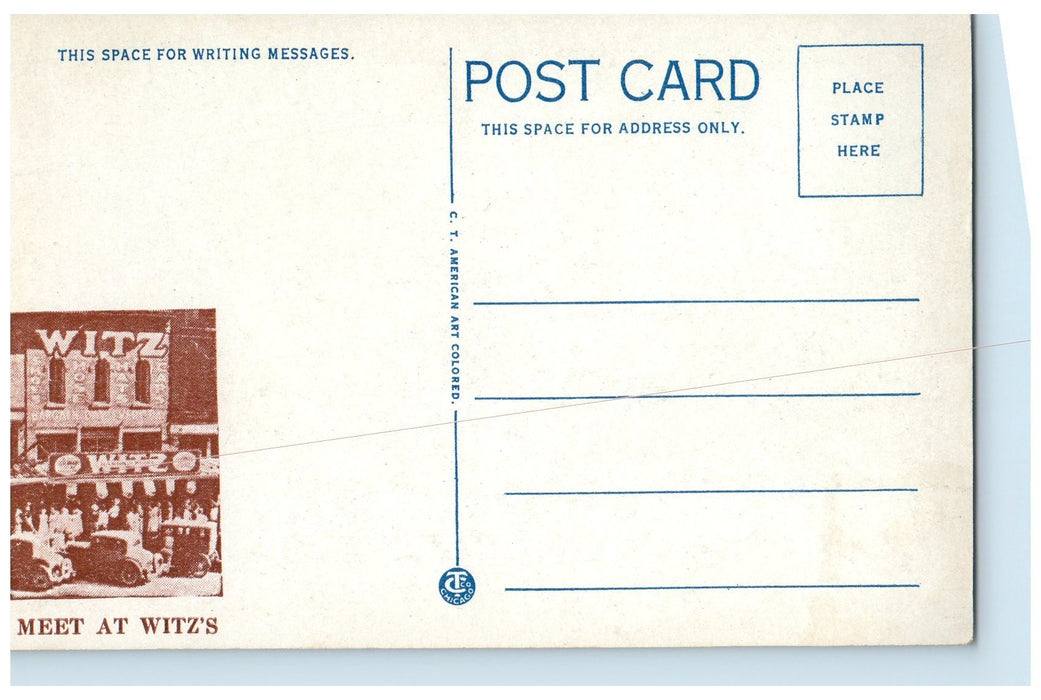 c1920's First Baptist Church Denison Scene Texas TX Unposted Vintage Postcard