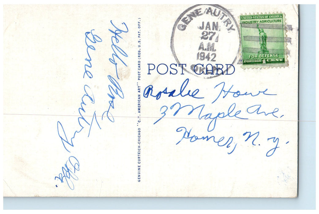 1942 The Rock House At Lake Murray Near Ardmore Oklahoma OK Gene Autry Postcard
