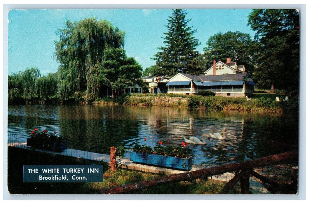 1965 The White Turkey Inn Brookfield Restaurant Lake Brookfield CT Postcard