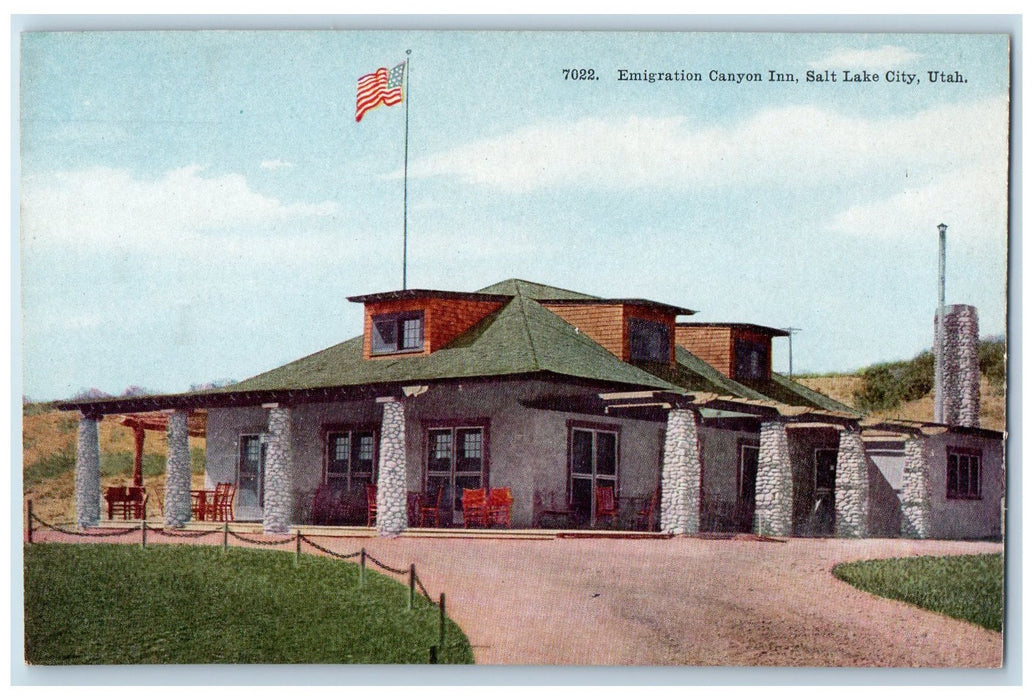 c1910's View Of Emigration Canyonn Inn House Salt Lake City Utah UT Postcard