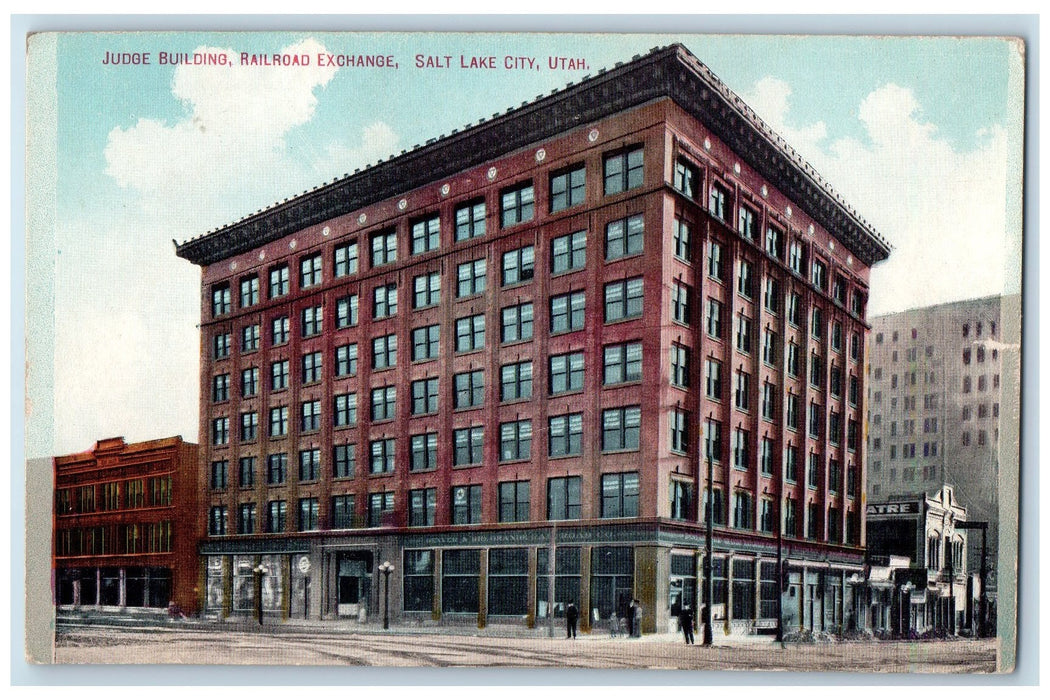 c1910's Judge Building Railroad Exchange Salt Lake City Utah UT Vintage Postcard