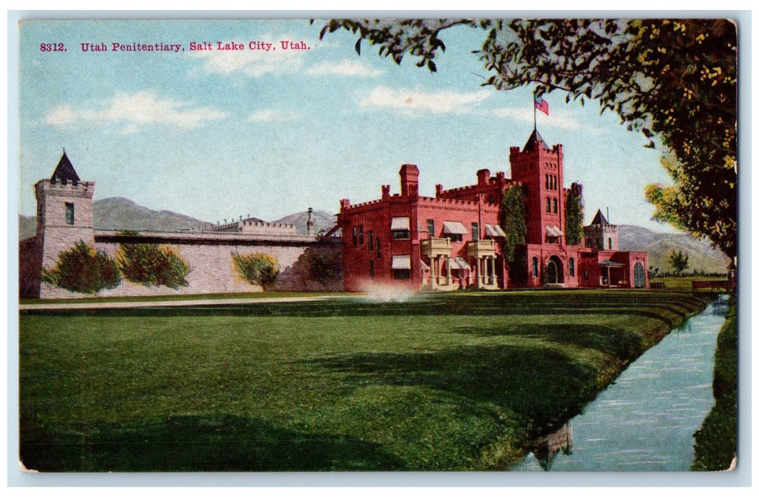 c1910's Utah Penitentiary Panoramic View Salt Lake City UT Antique Postcard