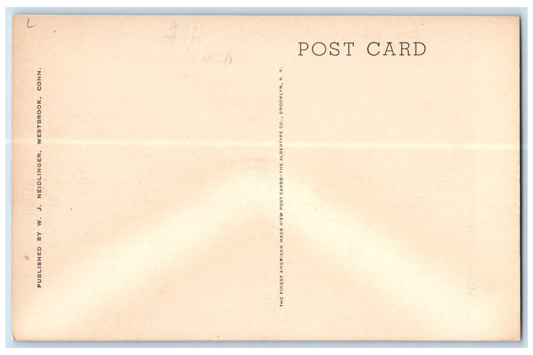 c1950 Middle Beach House Boat Sea Side White Sand West Brook Conn. CT Postcard