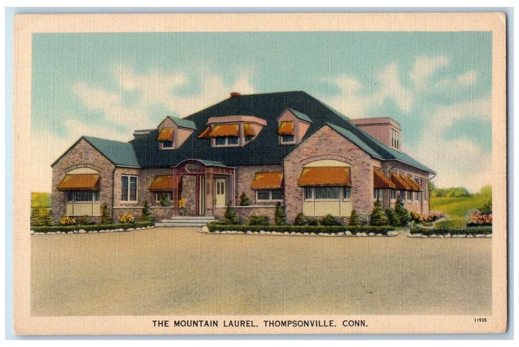 c1940's The Mountain Laurel Restaurant Resto Bar Thompsonville Conn. CT Postcard