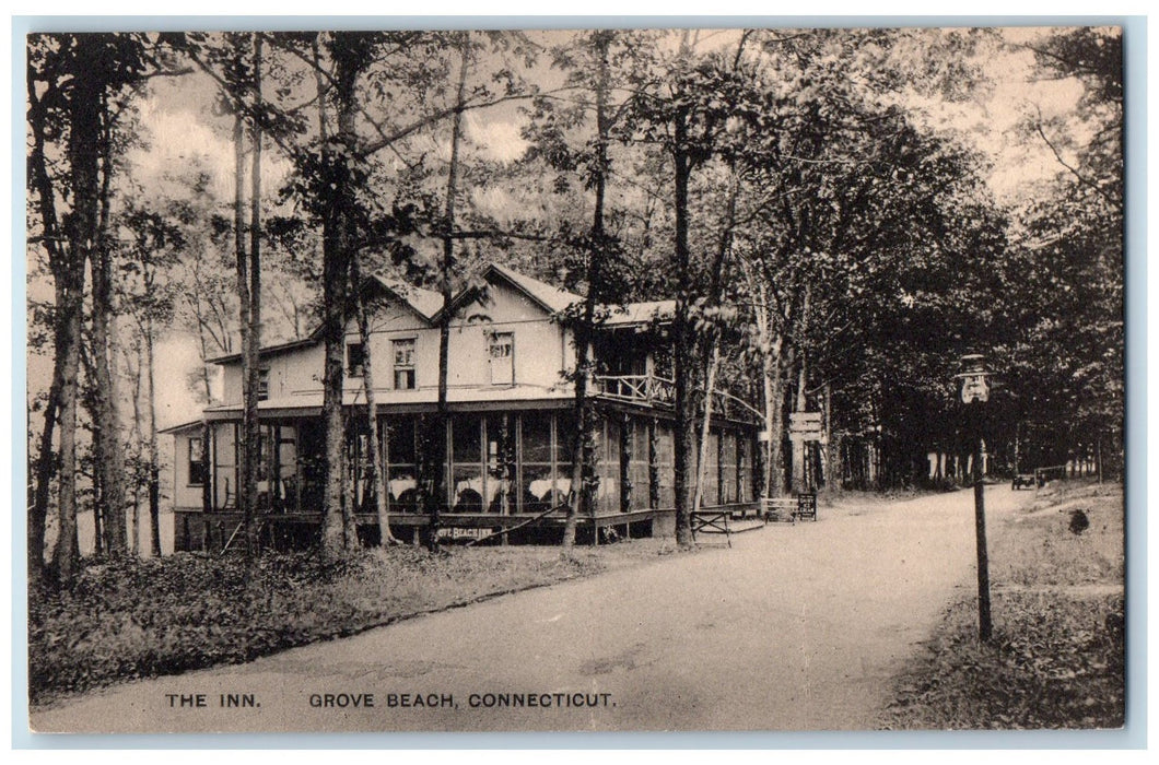 c1910's The Inn Hotel Grove Beach Connecticut CT Albertype Unposted Postcard
