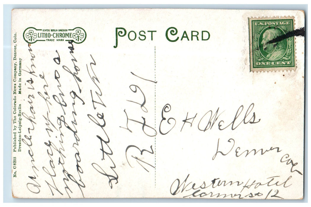 c1910 Views Elitch's Garden Park People Lined Trees Denver Colorado CO Postcard