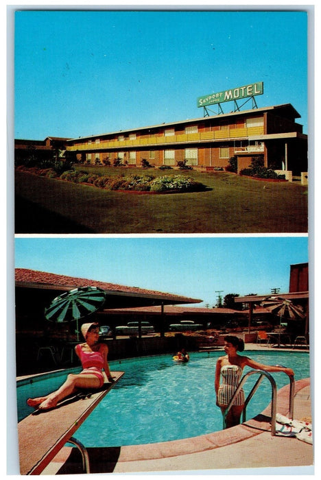 c1950 Skyport Lodge Motel Swimming Pool Rooms Inglewood California CA Postcard