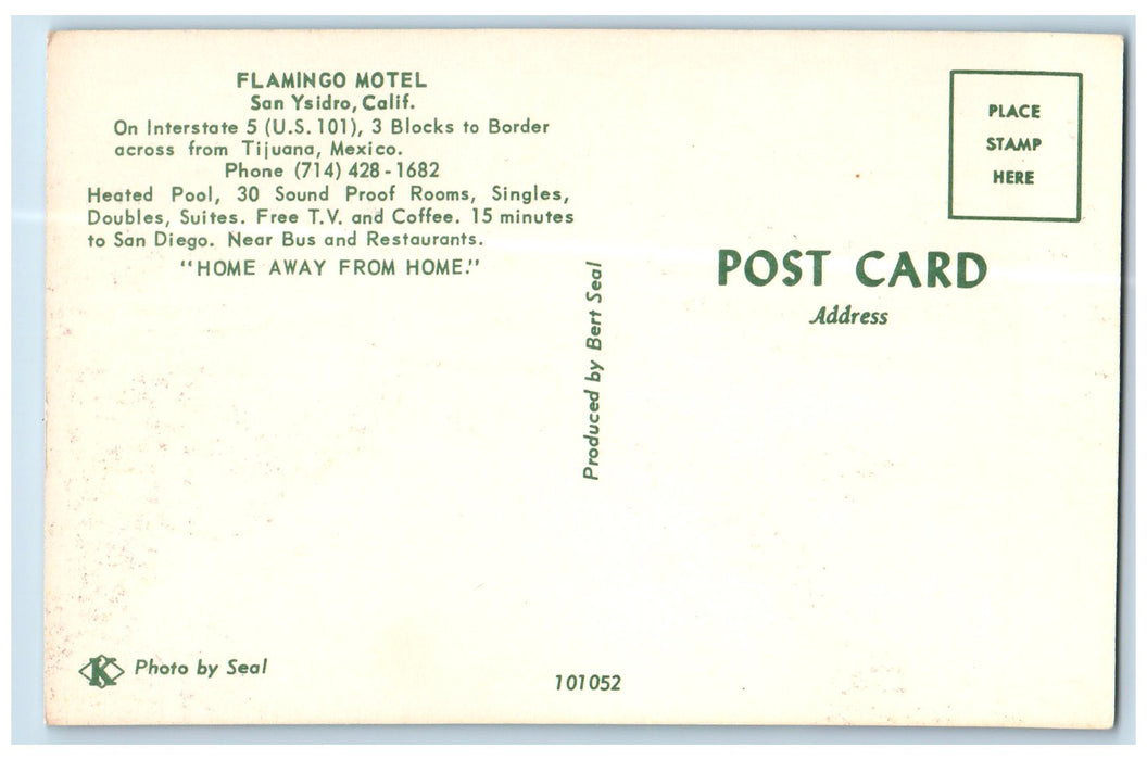 c1950 Flamingo Motel Multiple View Fence Pool San Ysidro California CA Postcard