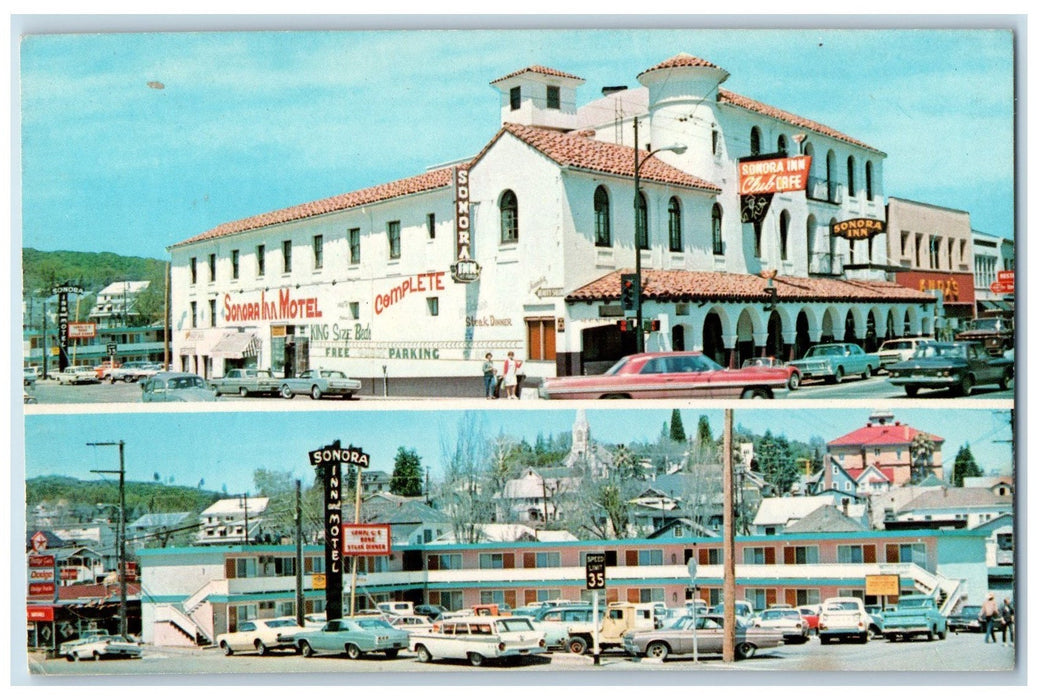 1950 Sonora Inn Restaurant Cocktail Building Cars Sonora California CA Postcard