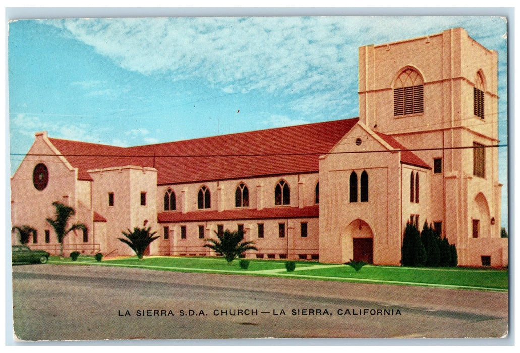 c1950's La Sierra SDA Church Seventh Day Adventist Church La Sierra CA Postcard
