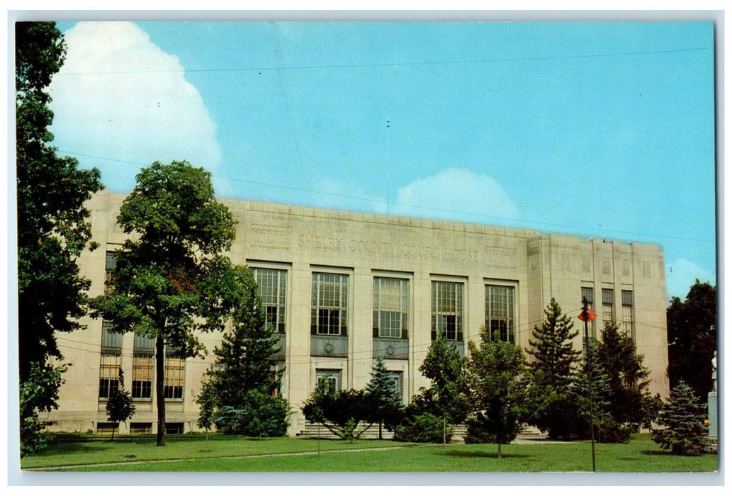 Shelby County Courthouse Building Exterior Scene Shelbyville Indiana IN Postcard