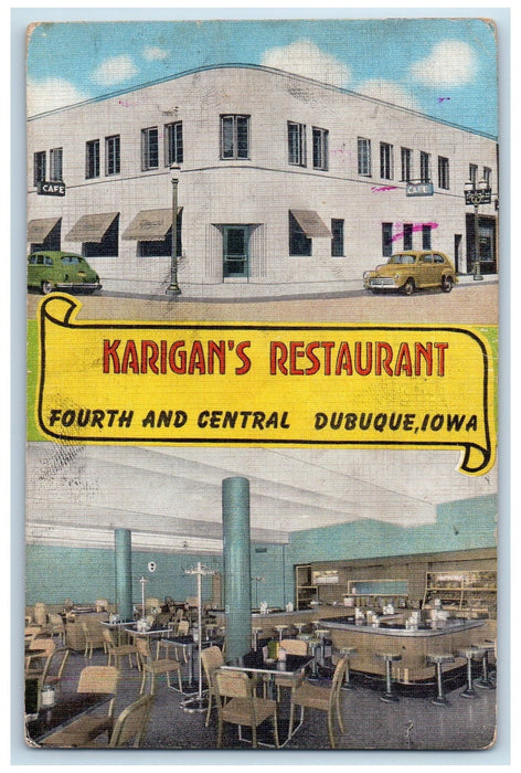 c1940's Karigan's Restaurant Dining Classic Cars Roadside Buffalo NY Postcard