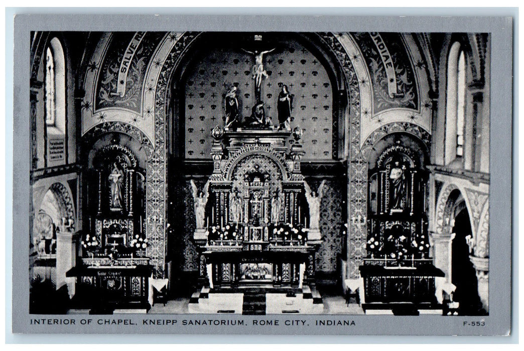 Interior View Of Chapel Kneipp Sanitarium Rome City Indiana IN Vintage Postcard