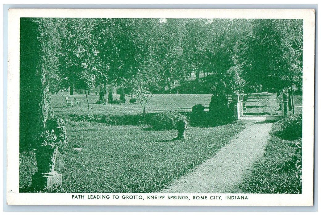 Path Leading To Grotto Kneipp Springs Rome City Indiana IN Vintage Postcard