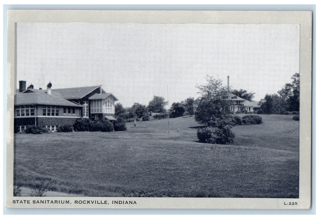 c1940's State Sanitarium Rockville Indiana IN, Garden Scene Vintage Postcard