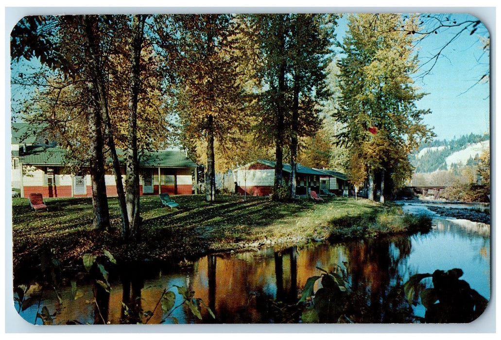 c1950's Deep Creek Motel Restaurant Forest Rooms Bonners Ferry Idaho ID Postcard