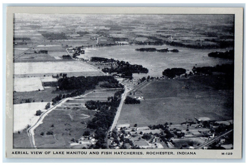 Aerial View Of Lake Manitou And Fish Hatcheries Rochester Indiana IN Postcard