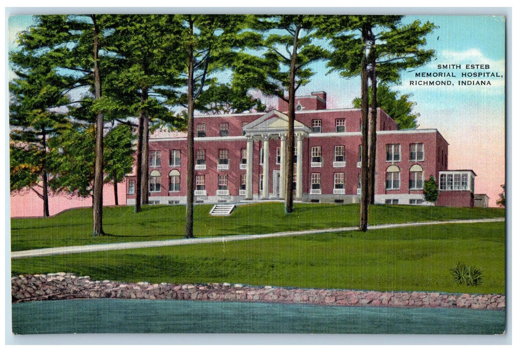 View Of Smith Esteb Memorial Hospital Building Richmond Indiana IN Postcard