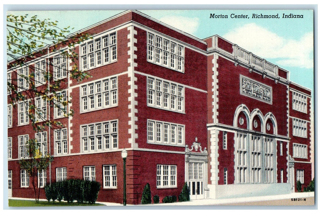 Morton Center Fireproof Office Building Richmond Indiana IN Vintage Postcard